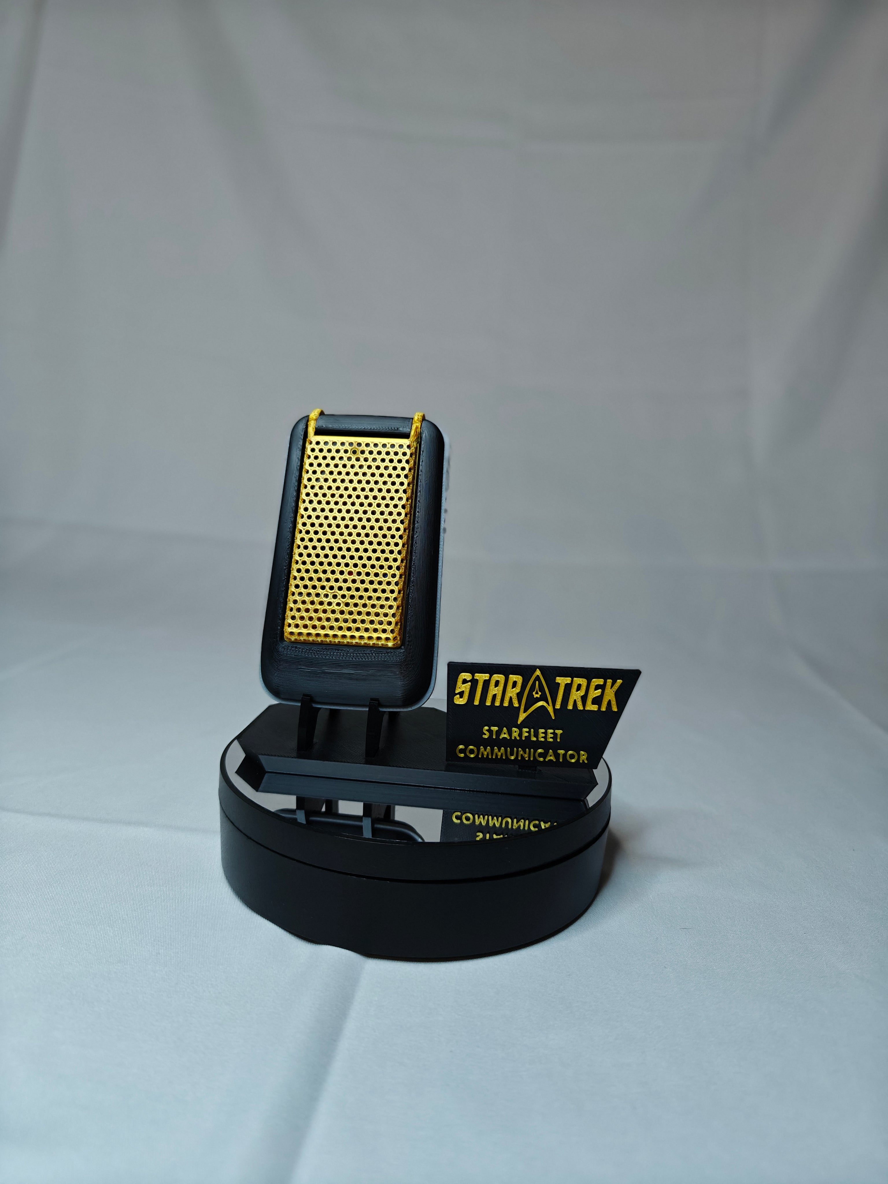 TOS Starfleet Inspired Communicator with Display Stand | Classic Star Trek Prop Replica