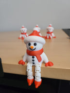 Articulated Sitting Snowmen (set of 4) – Perfect Stocking Stuffer!