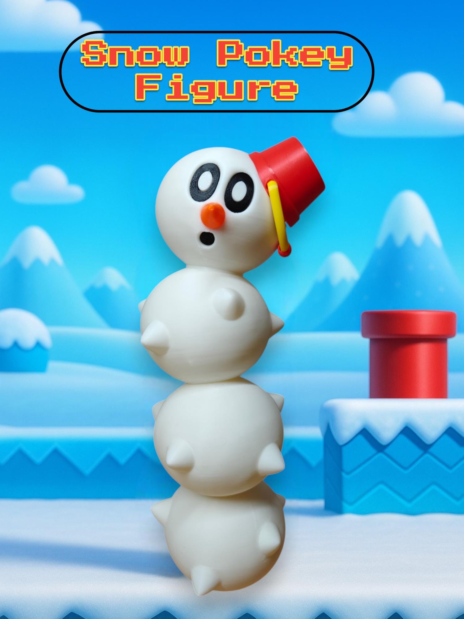 Snow Pokey Figure – Winter Mario Inspired Collectible
