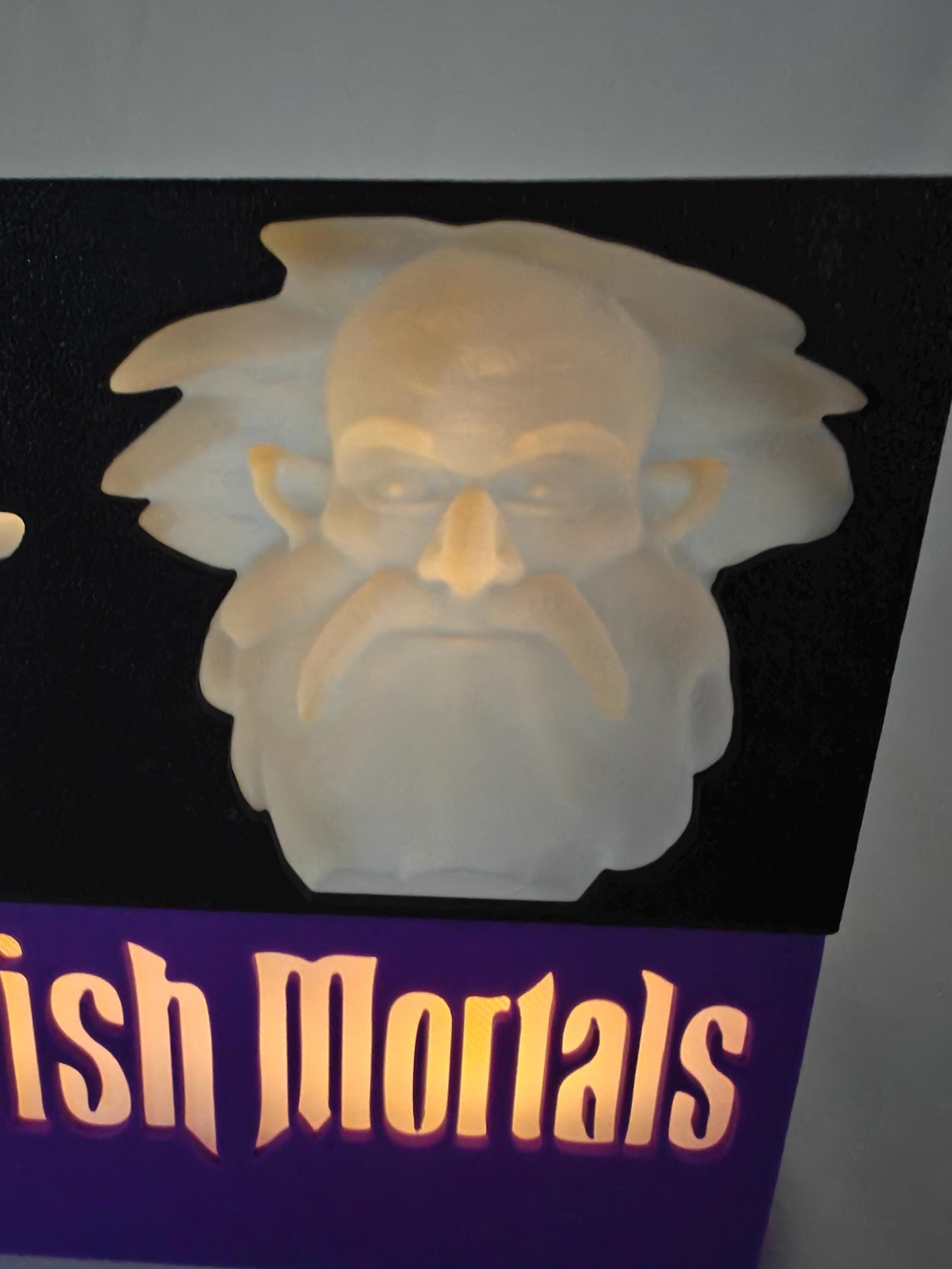 Haunted Mansion Inspired Hitchhiking Ghosts Illusion with “Welcome Foolish Mortals” Base