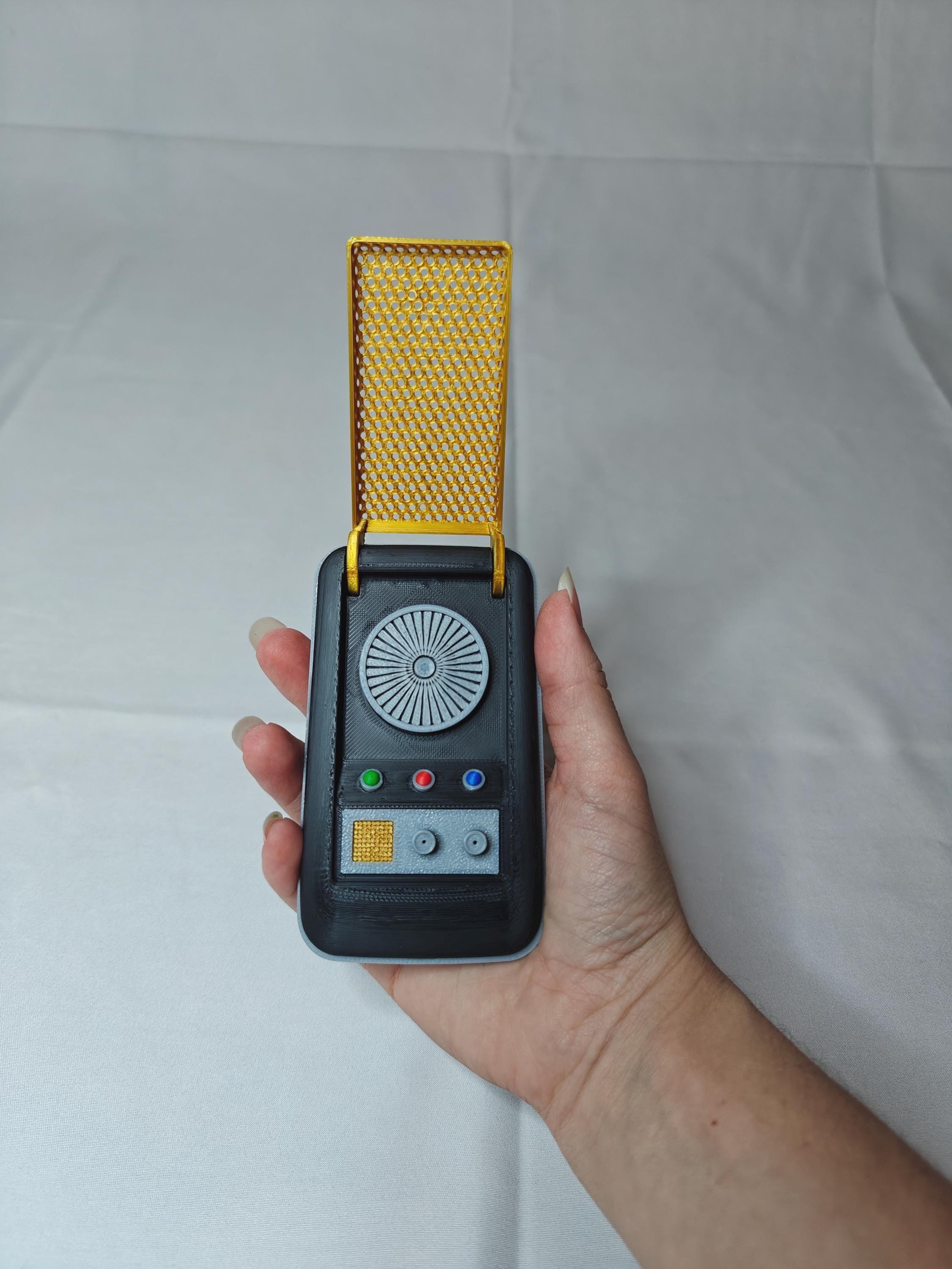 TOS Starfleet Inspired Communicator with Display Stand | Classic Star Trek Prop Replica