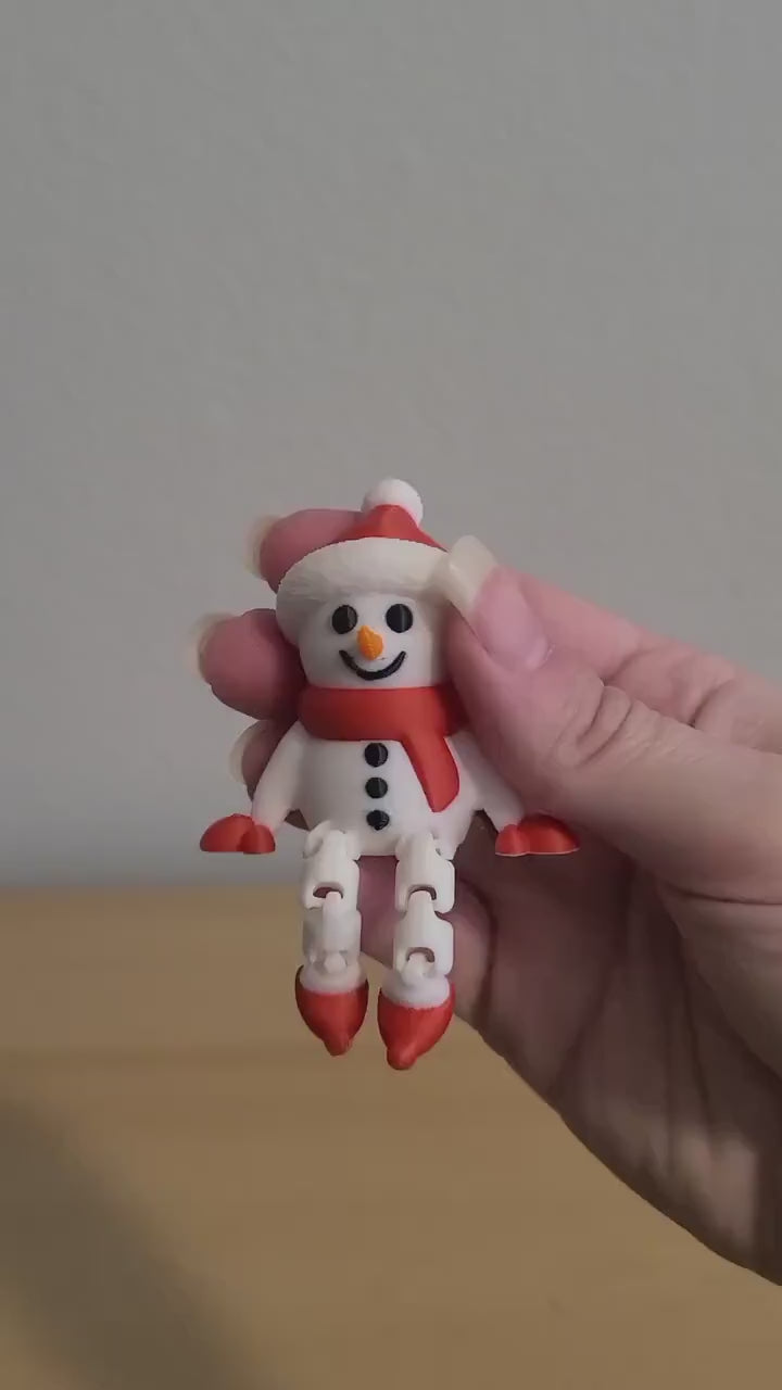 Articulated Sitting Snowmen (set of 4) – Perfect Stocking Stuffer!