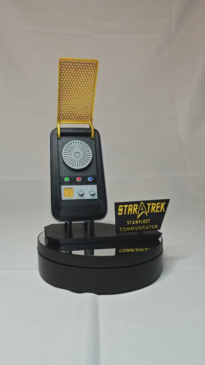 TOS Starfleet Inspired Communicator with Display Stand | Classic Star Trek Prop Replica